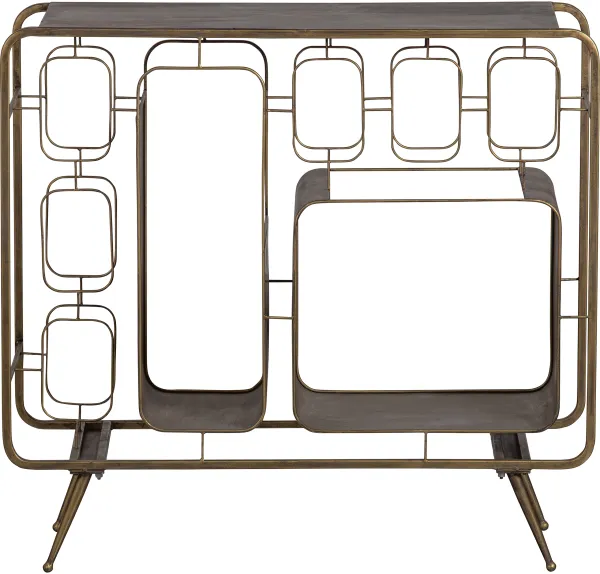 BEPUREHOME Collection vinreol, m. plads til 8 vinflasker - antik messing jern (H:80,5)